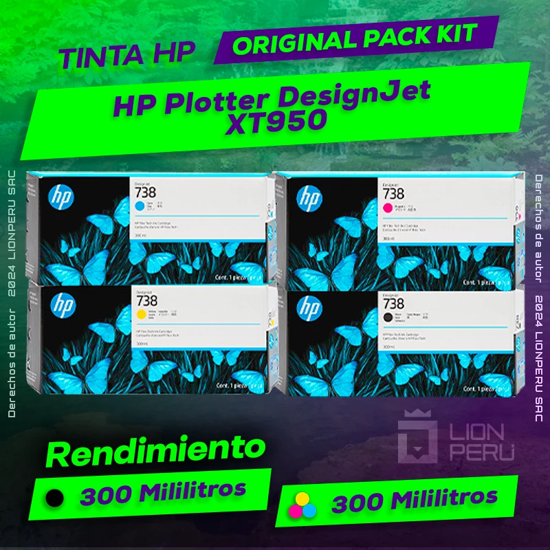 Tinta HP XT950 Plotter DesignJet Cartucho Original