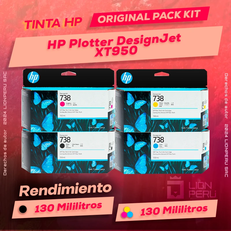 Tinta HP XT950 Plotter DesignJet Cartucho Original