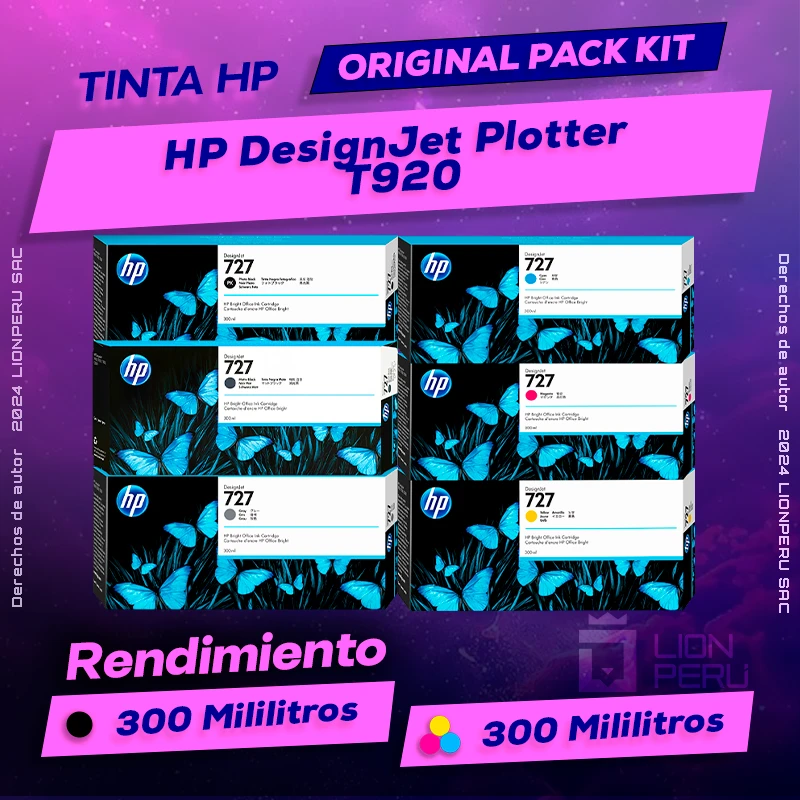 Tinta HP T920 DesignJet Plotter Cartucho Original
