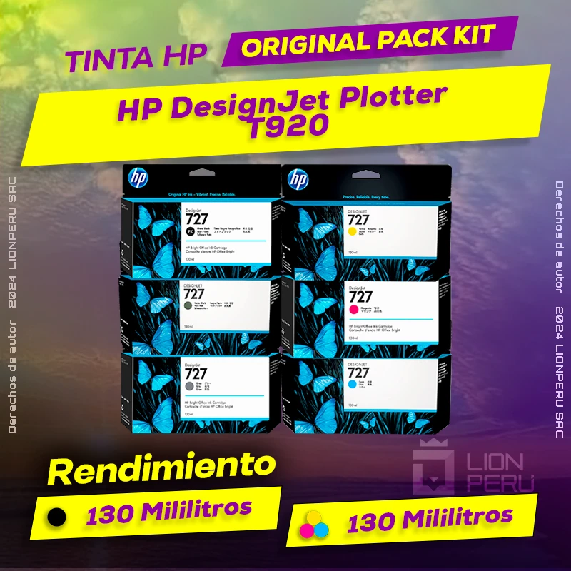 Tinta HP T920 DesignJet Plotter Cartucho Original