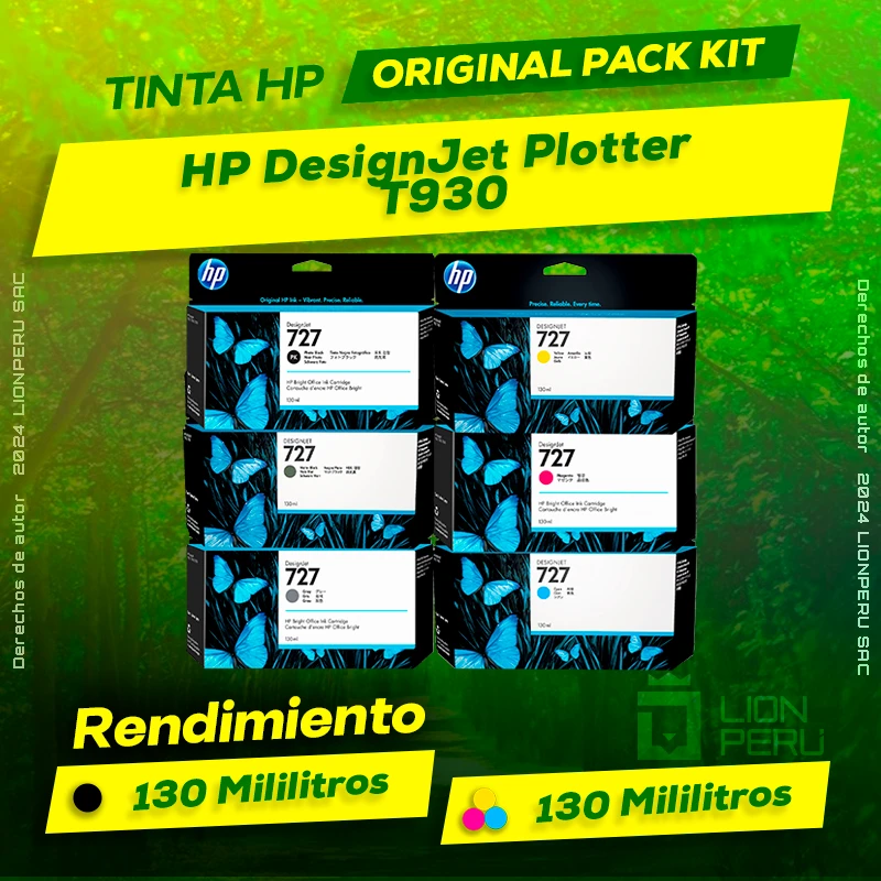 Tinta HP T930 DesignJet Plotter Cartucho Original
