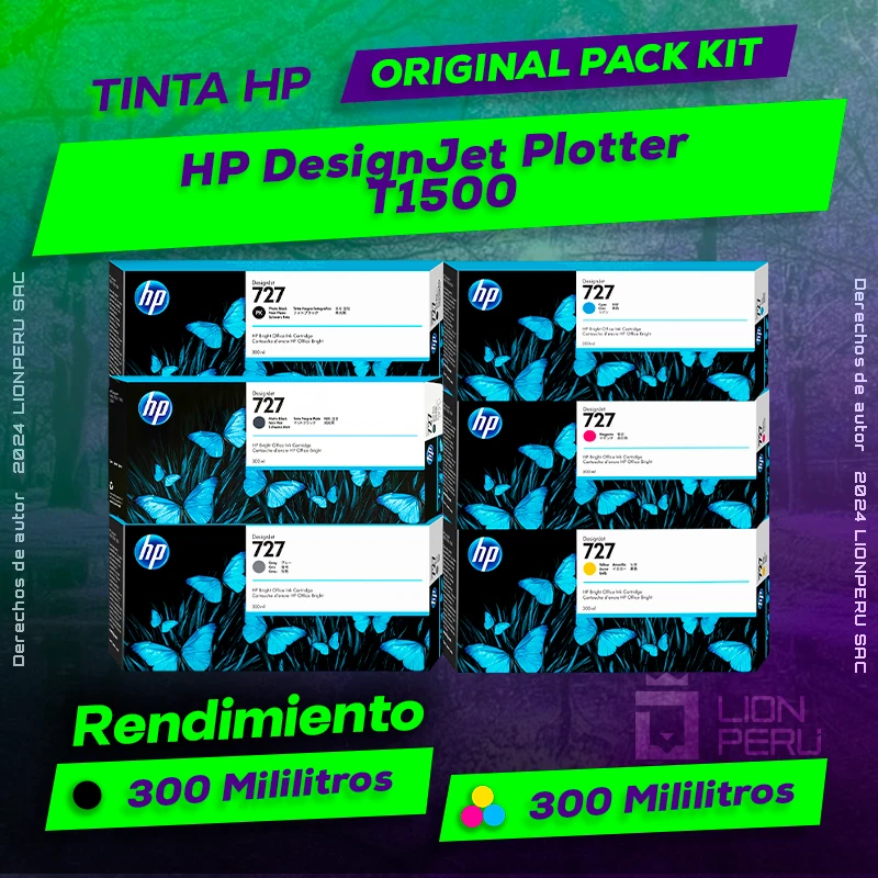 Tinta HP T1500 DesignJet Plotter Cartucho Original
