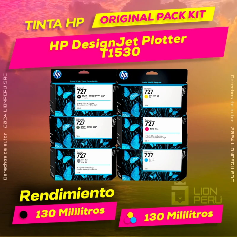 Tinta HP T1530 DesignJet Plotter Cartucho Original