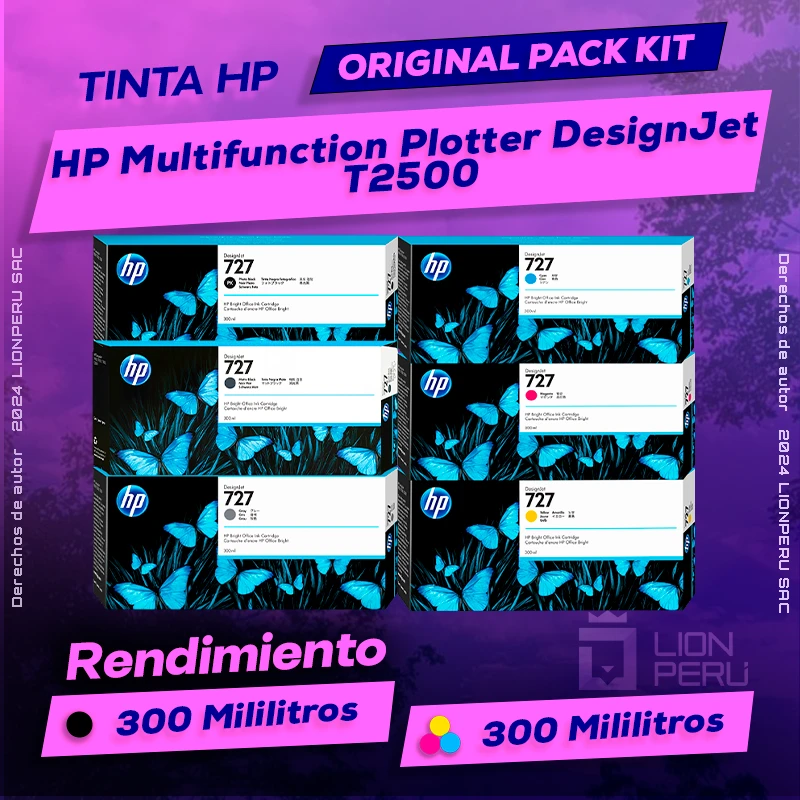 Tinta HP T2500 Multifunction DesignJet Plotter Original