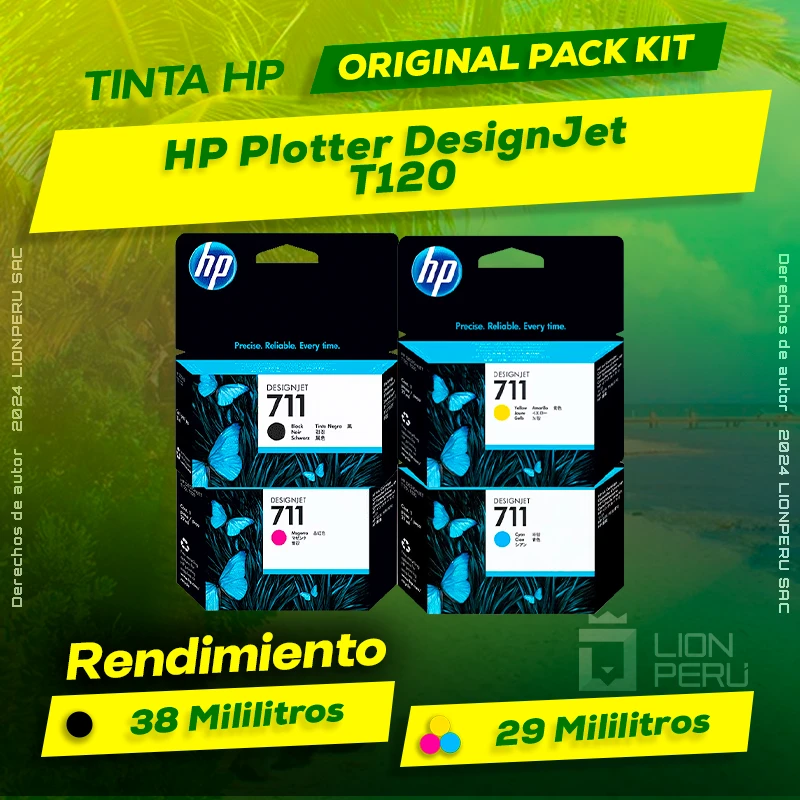 Tinta HP T120 Plotter DesignJet Cartucho Original