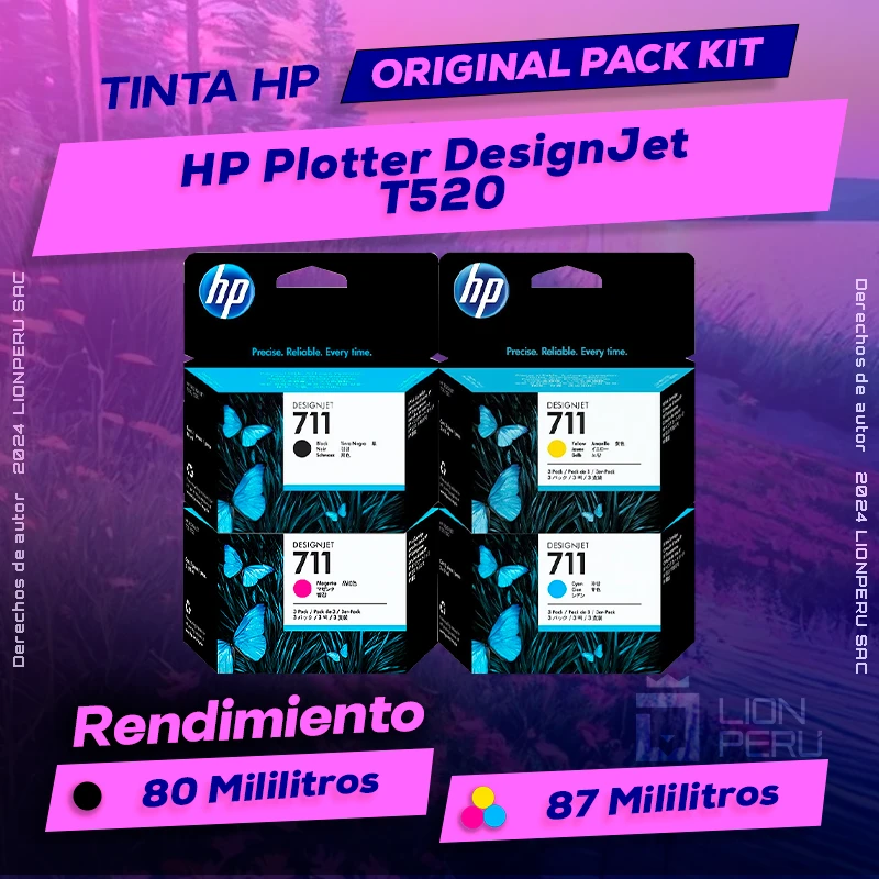 Tinta HP T520 Plotter DesignJet Cartucho Original