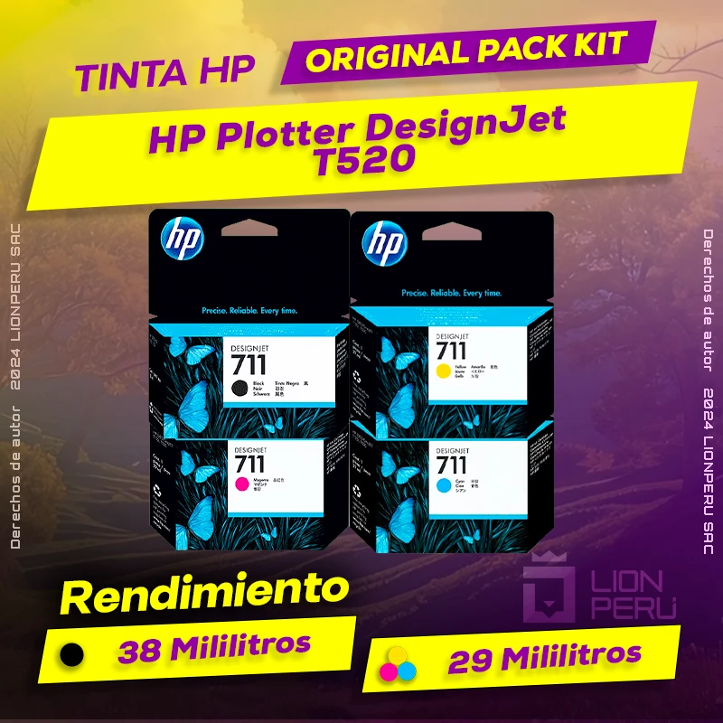 Tinta HP T520 Plotter DesignJet Cartucho Original