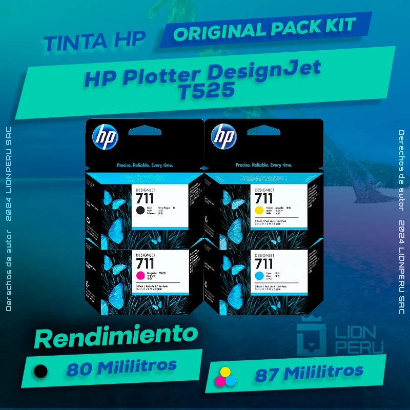 Tinta HP T525 Plotter DesignJet Cartucho Original