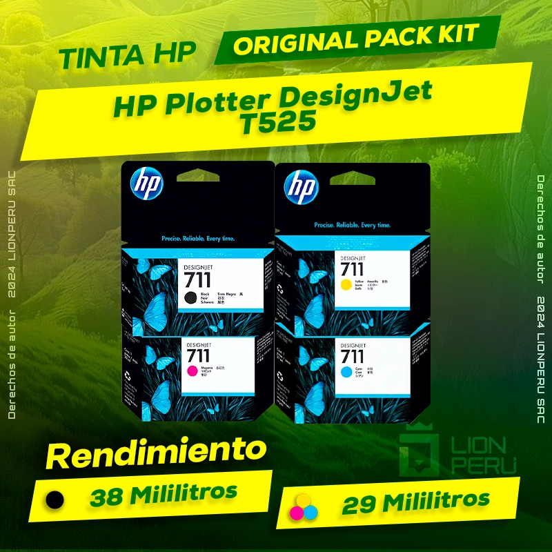 Tinta HP T525 Plotter DesignJet Cartucho Original