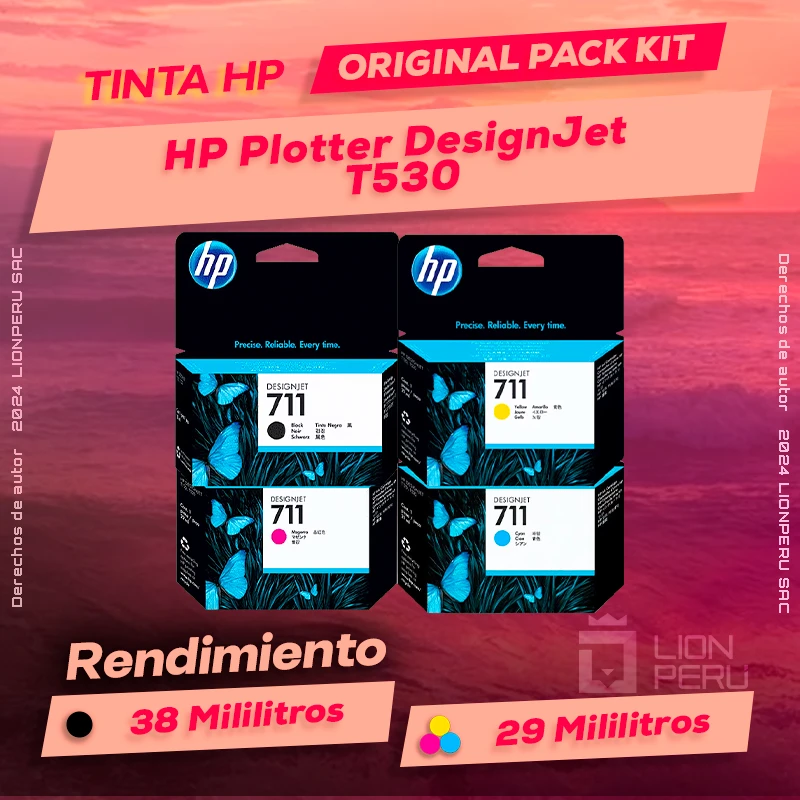 Tinta HP T530 Plotter DesignJet Cartucho Original
