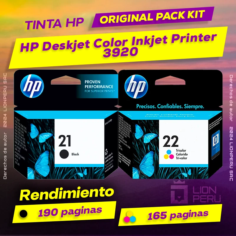 Tinta HP 3920 Deskjet Color Inkjet Printer Original