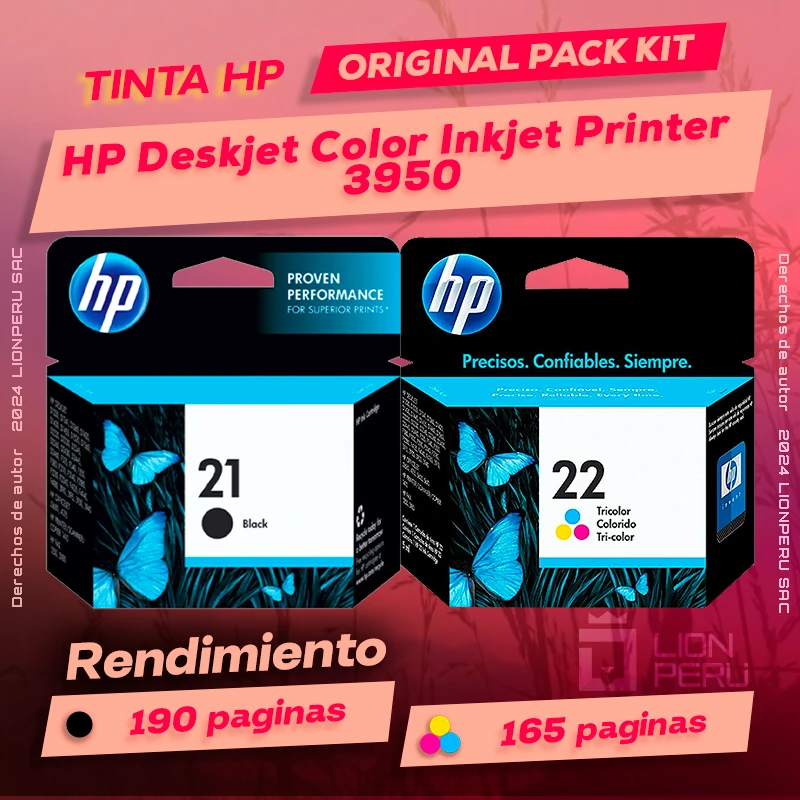 Tinta HP 3950 Deskjet Color Inkjet Printer Original