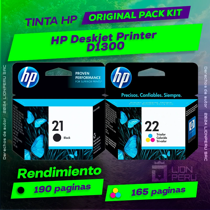 Tinta HP D1300 Deskjet Printer Cartucho Original