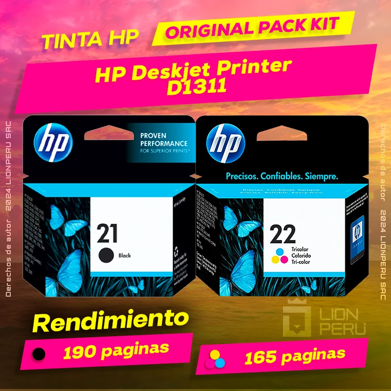 Tinta HP D1311 Deskjet Printer Cartucho Original