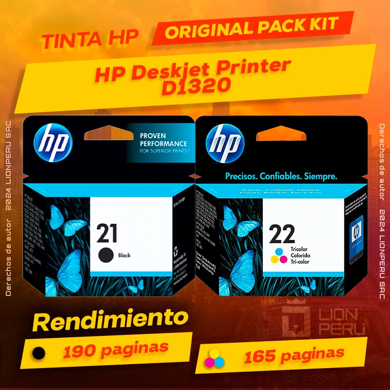 Tinta HP D1320 Deskjet Printer Cartucho Original