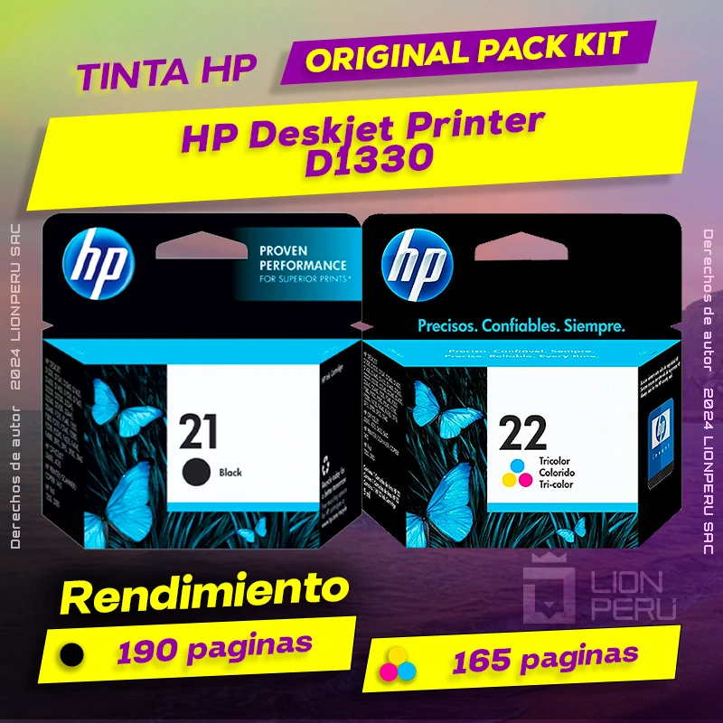 Tinta HP D1330 Deskjet Printer Cartucho Original
