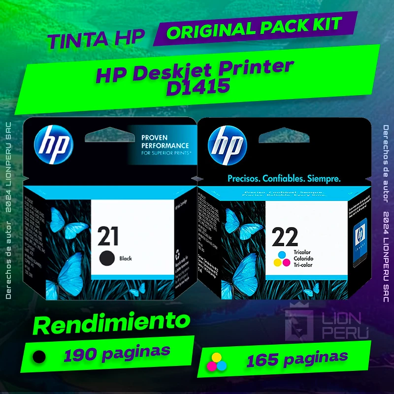 Tinta HP D1415 Deskjet Printer Cartucho Original