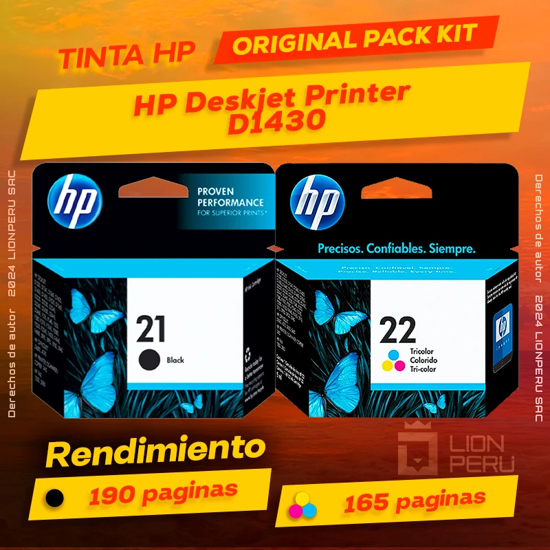 Tinta HP D1430 Deskjet Printer Cartucho Original
