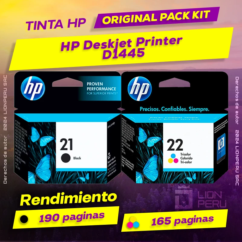 Tinta HP D1445 Deskjet Printer Cartucho Original