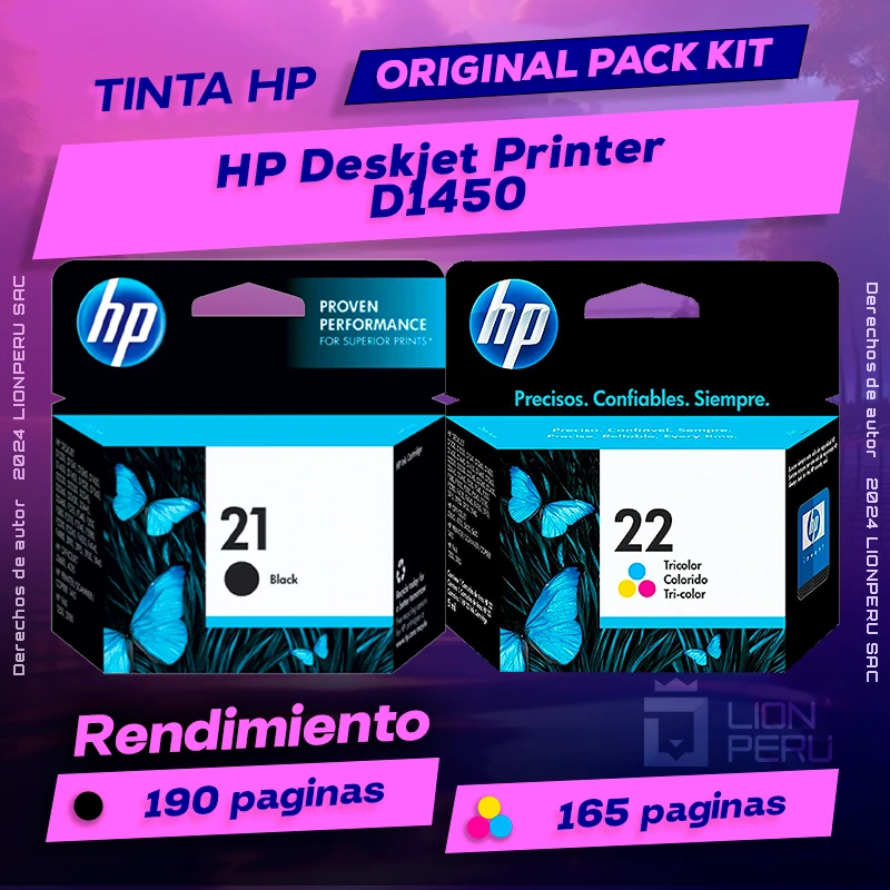 Tinta HP D1450 Deskjet Printer Cartucho Original