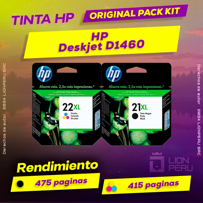 Tinta HP D1460 Deskjet Printer Cartucho Original