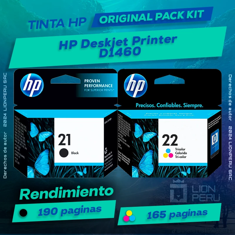 Tinta HP D1460 Deskjet Printer Cartucho Original