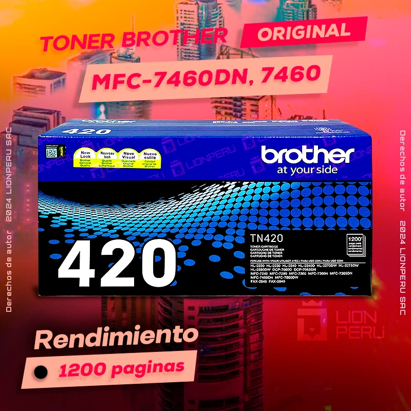 Toner Brother MFC 7460DN, MFC-7460DN Cartucho Laser Original negro, ofrece un rendimiento de Calidad a un super Precio, consigue el tuyo… ¡¡YA!!