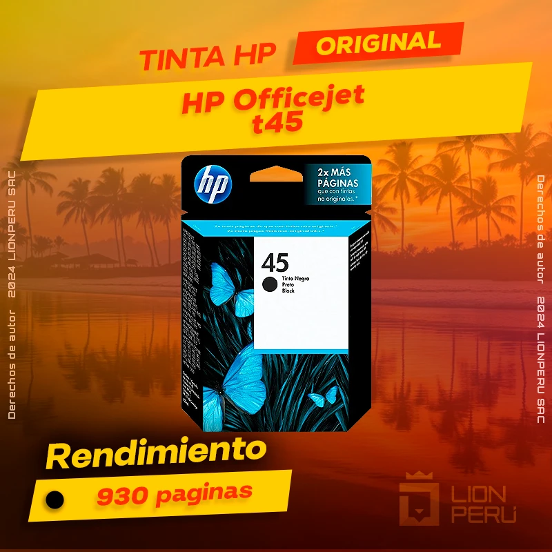Tinta HP t45 Officejet All-In-One Cartucho Original