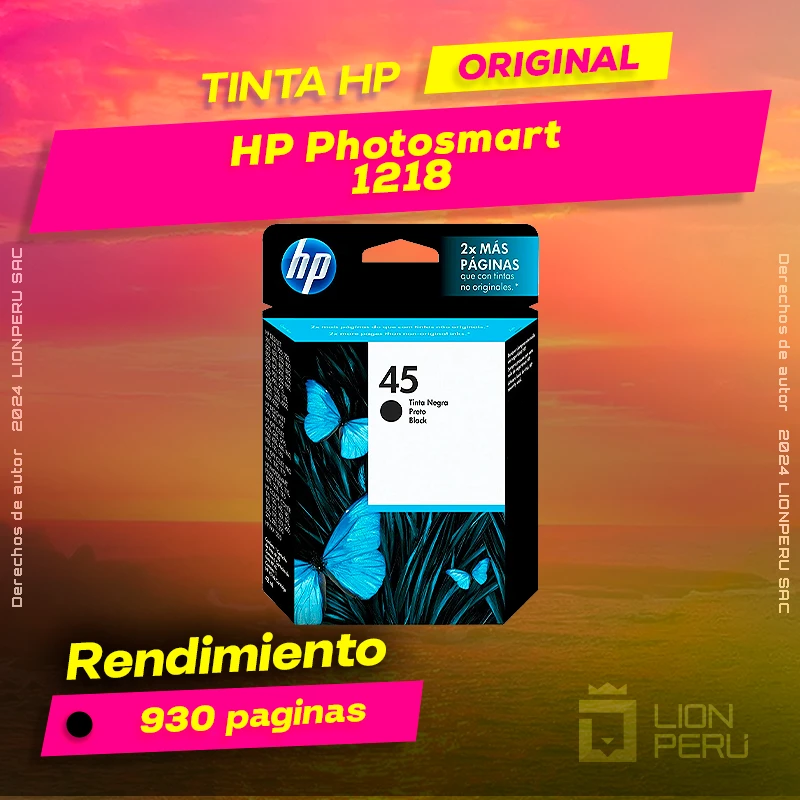 Tinta HP 1218 Photosmart InkJet Printer Cartucho Original