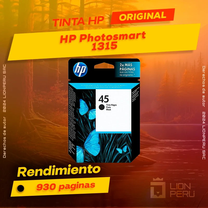 Tinta HP 1315 Photosmart InkJet Printer Cartucho Original