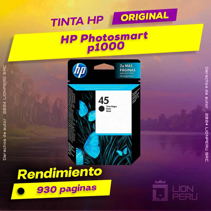 Tinta HP p1000 Photosmart InkJet Printer Cartucho Original
