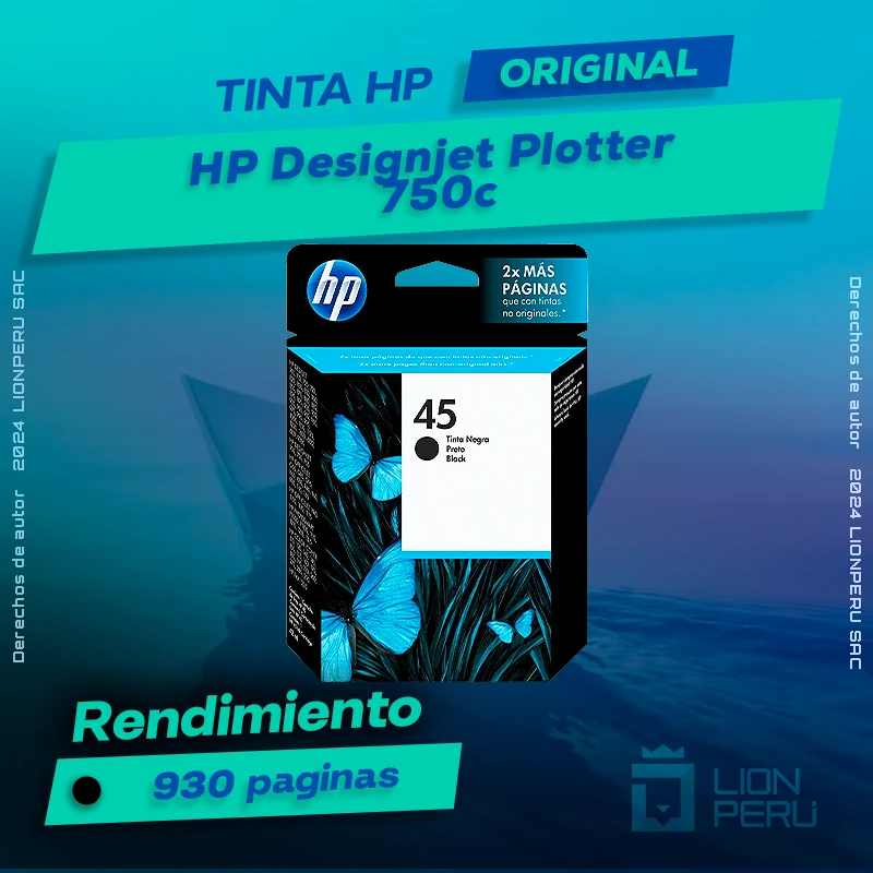 Tinta HP 750c Designjet Plotter Cartucho Original