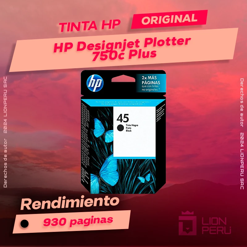 Tinta HP 750c Plus Designjet Plotter Cartucho Original
