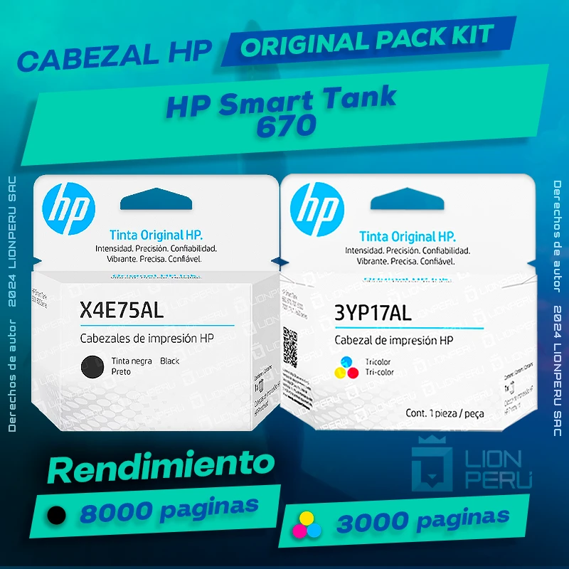 Cabezal HP 670 Smart Tank All-In-One Cartucho Original