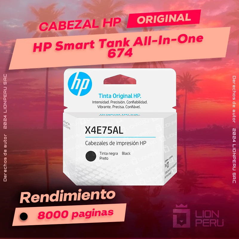 Cabezal HP 674 Smart Tank All-In-One Cartucho Original
