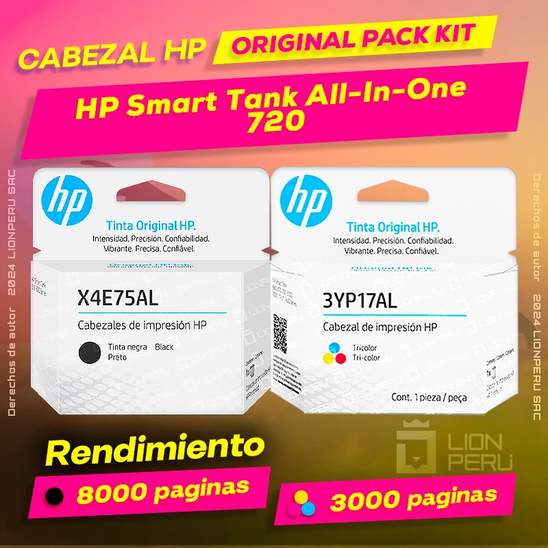 Cabezal HP 720 Smart Tank All-In-One Cartucho Original