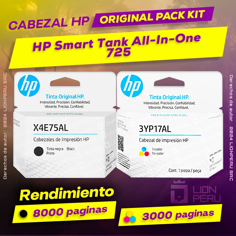 Cabezal HP 725 Smart Tank All-In-One Cartucho Original