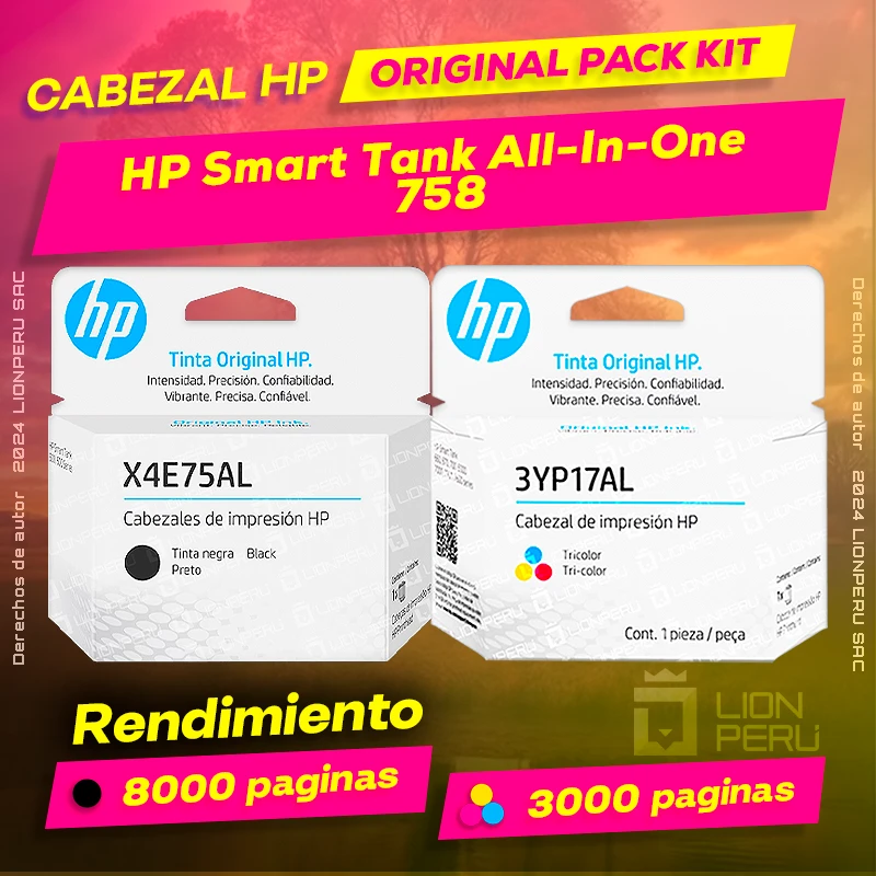 Cabezal HP 758 Smart Tank All-In-One Cartucho Original