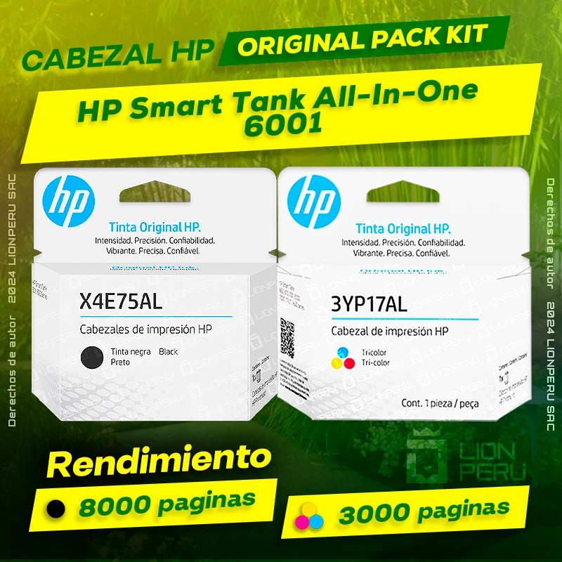 Cabezal HP 6001 Smart Tank All-In-One Cartucho Original