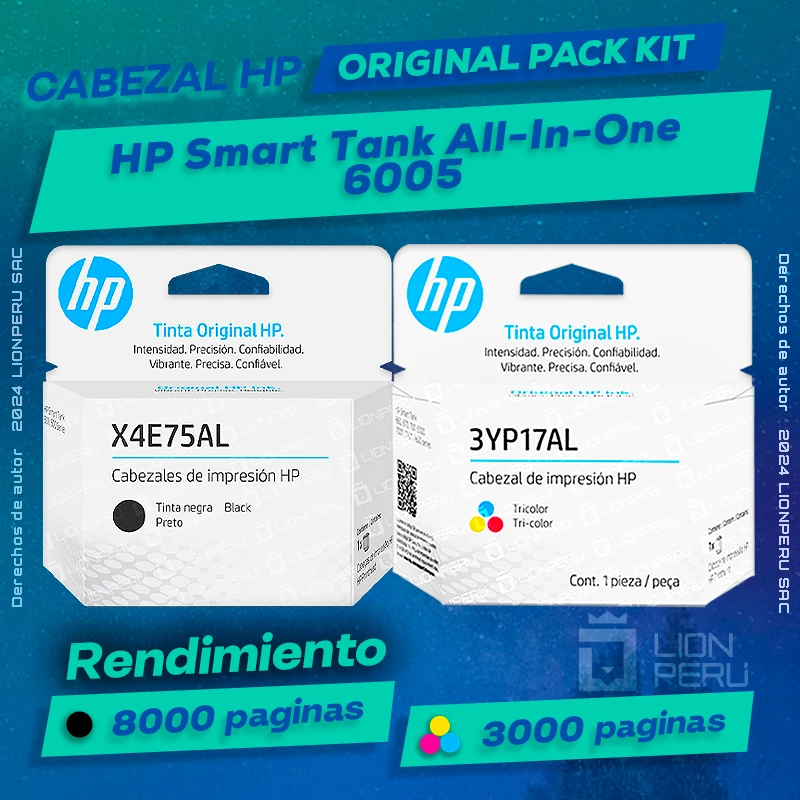 Cabezal HP 6005 Smart Tank All-In-One Cartucho Original