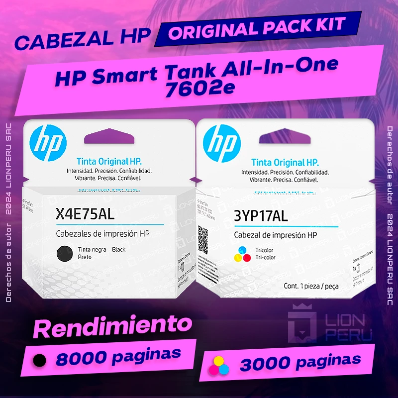 Cabezal HP 7602e Smart Tank All-In-One Cartucho Original