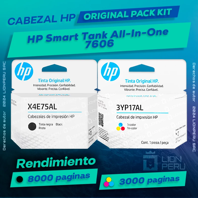 Cabezal HP 7606 Smart Tank All-In-One Cartucho Original