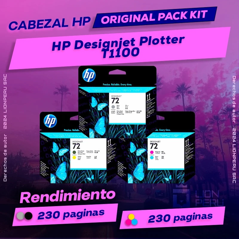 Cabezal HP T1100 Designjet Plotter Cartucho Original