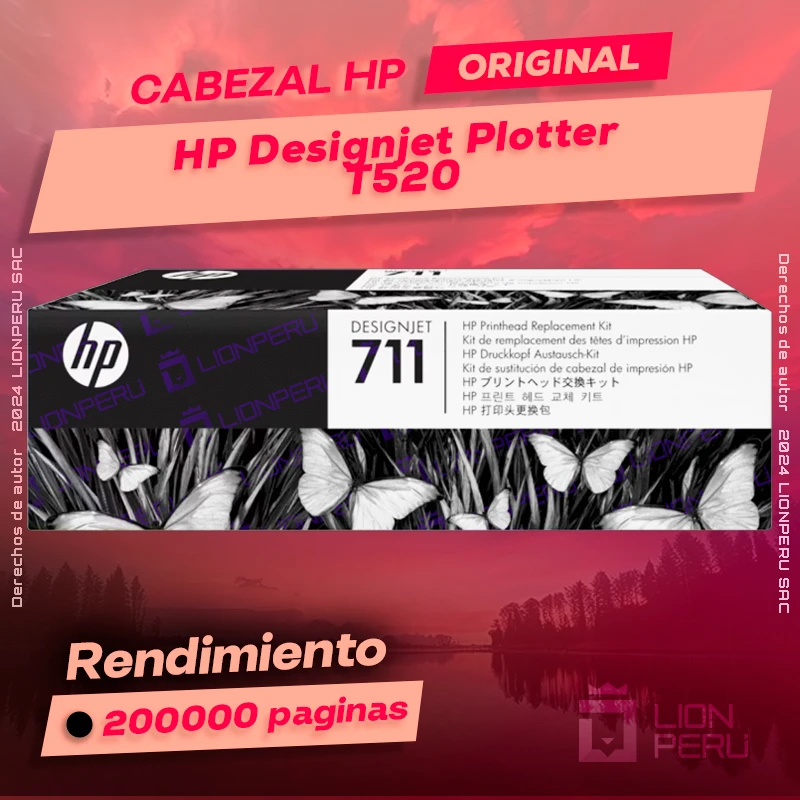 Cabezal HP T520 Designjet Plotter Cartucho Original
