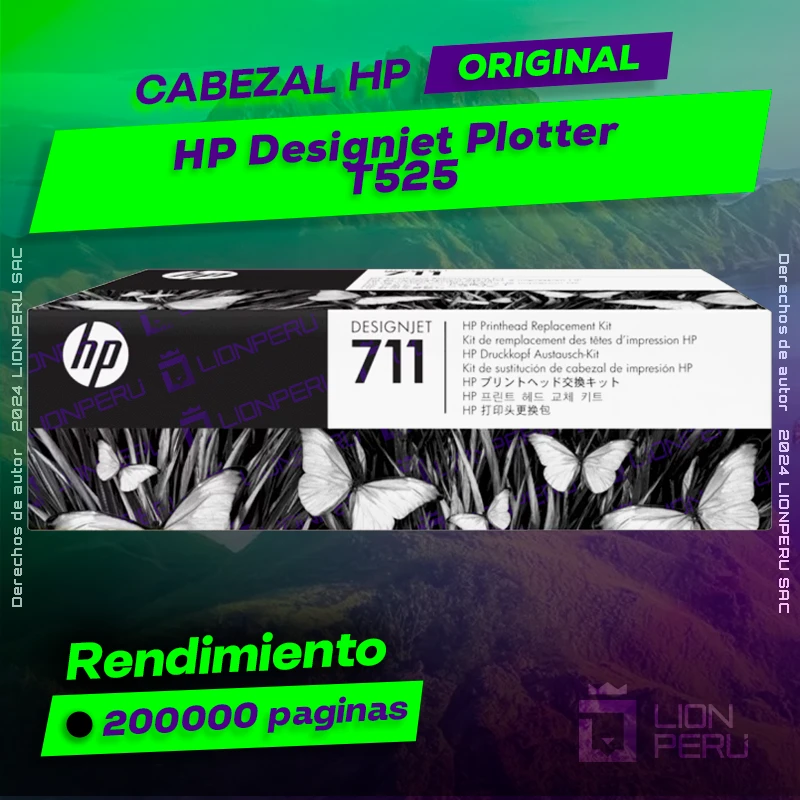 Cabezal HP T525 Designjet Plotter Cartucho Original
